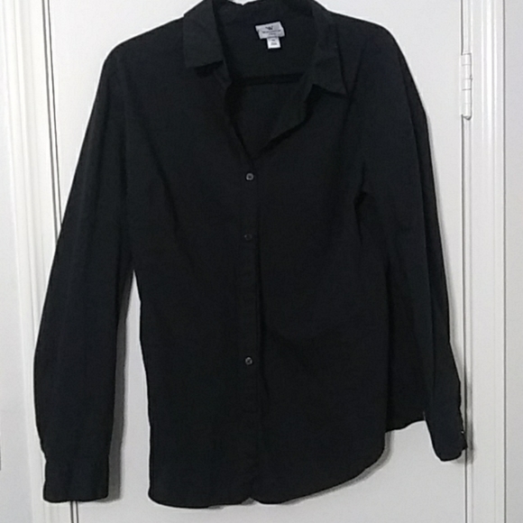 Worthington Stretch Black Button Up Shirt Size 14 - Picture 1 of 4